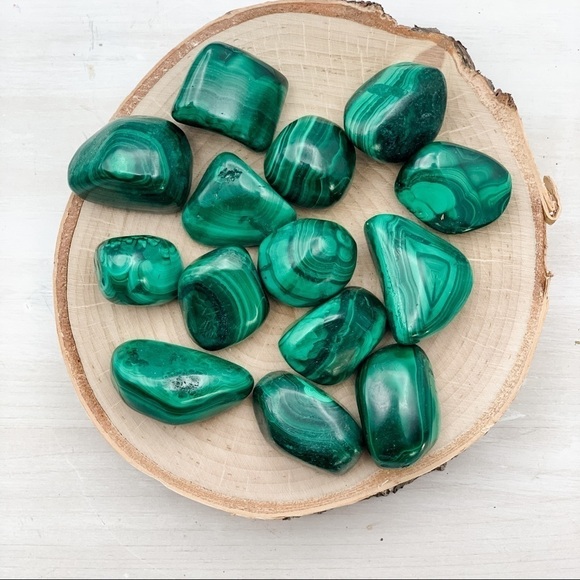 Interiors in Balance Other - Malachite Tumbled Pocket Nugget One (1) per order Weighs Between 20-30 grams